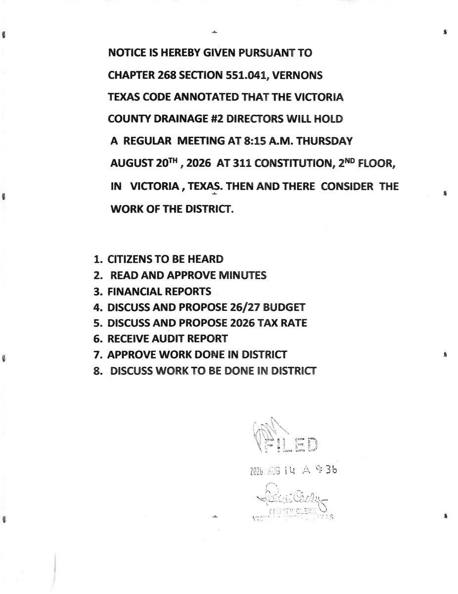 8/26 MEETING NOTICE